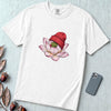 Lotus in Beanie T-Shirt - White unfolded t-shirt mockup