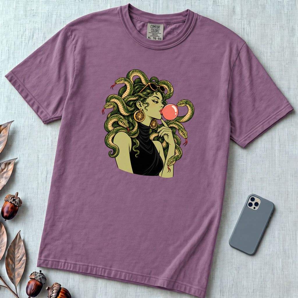 Medusa Bubblegum T-Shirt - Berry unfolded t-shirt mockup