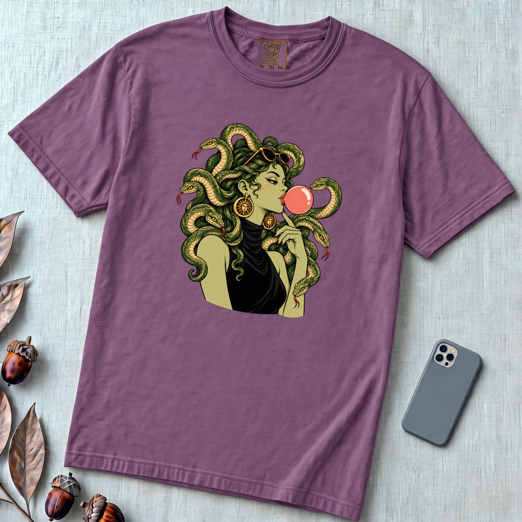 Medusa Bubblegum T-Shirt - Berry unfolded t-shirt mockup