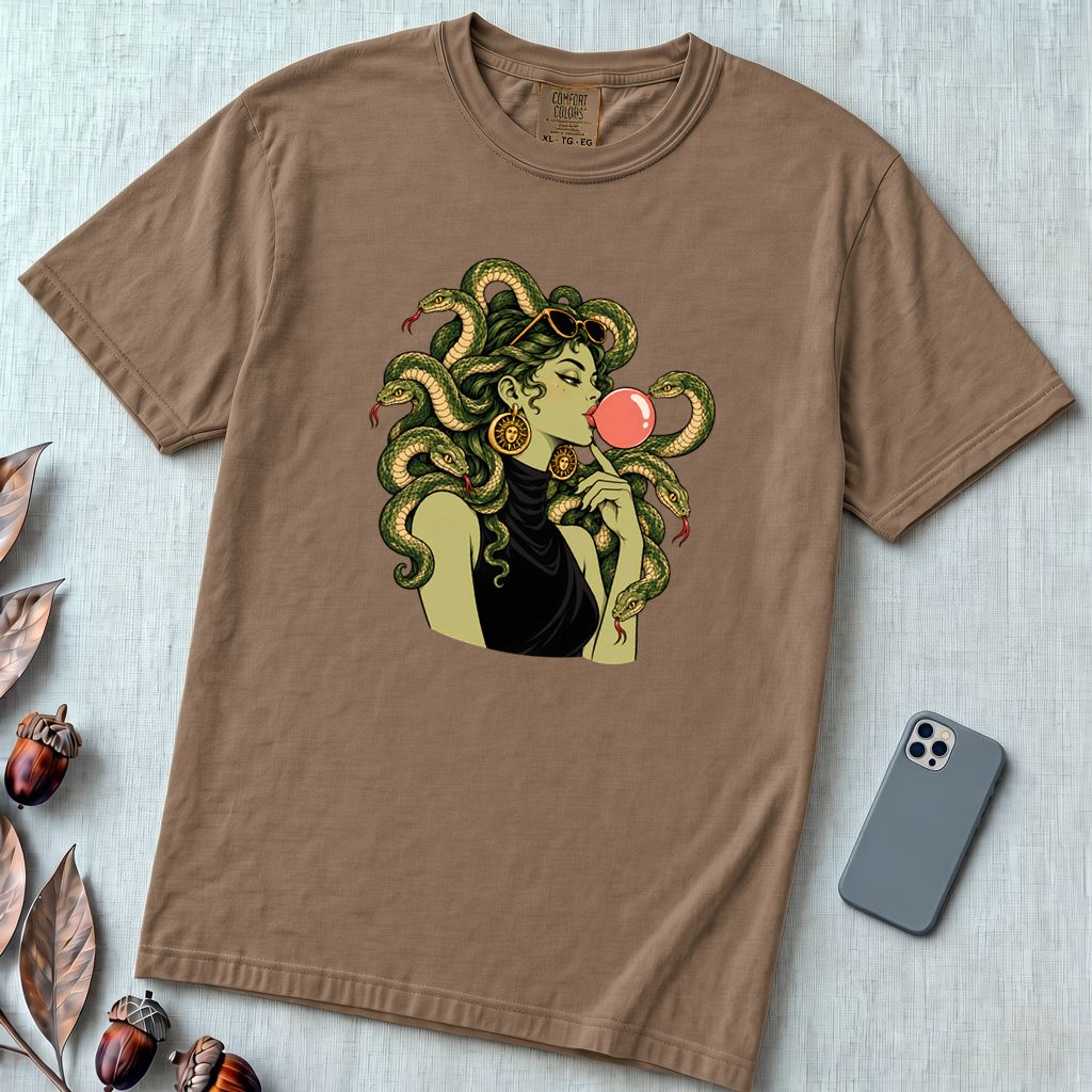 Medusa Bubblegum T-Shirt - Espresso unfolded t-shirt mockup