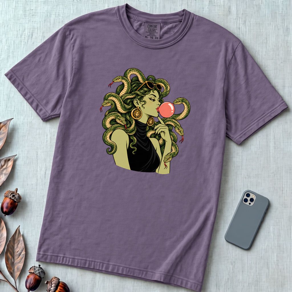 Medusa Bubblegum T-Shirt - Grape unfolded t-shirt mockup