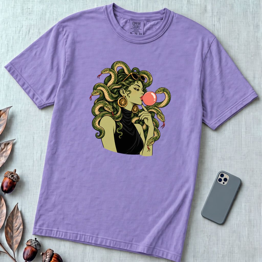 Medusa Bubblegum T-Shirt - Violet unfolded t-shirt mockup