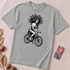 Medusa Gorgon on a Bicycle T-Shirt, Greek Mythology Tee - Granite unfolded t-shirt mockup