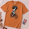 Medusa Gorgon on a Bicycle T-Shirt, Greek Mythology Tee - Yam unfolded t-shirt mockup