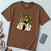 Medusa Instant Camera T-Shirt, Snake Hair Graphic - Espresso unfolded t-shirt mockup