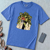 Medusa Instant Camera T-Shirt, Snake Hair Graphic - Flo Blue unfolded t-shirt mockup