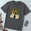 Medusa Instant Camera T-Shirt, Snake Hair Graphic - Graphite unfolded t-shirt mockup