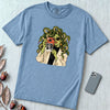 Medusa Instant Camera T-Shirt, Snake Hair Graphic - Washed Denim unfolded t-shirt mockup
