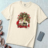 Merry Hissmas Medusa Christmas T-Shirt - Ivory unfolded t-shirt mockup