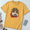 Merry Hissmas Medusa Christmas T-Shirt - Mustard unfolded t-shirt mockup
