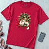 Merry Hissmas Medusa Christmas T-Shirt - Red unfolded t-shirt mockup