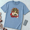 Merry Hissmas Medusa Christmas T-Shirt - Washed Denim unfolded t-shirt mockup
