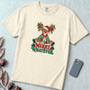Merry Whatever Reindeer T-Shirt, Christmas Humor - Ivory unfolded t-shirt mockup