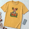 Merry Whatever Reindeer T-Shirt, Christmas Humor - Mustard unfolded t-shirt mockup