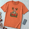 Merry Whatever Reindeer T-Shirt, Christmas Humor - Terracotta unfolded t-shirt mockup