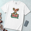 Merry Whatever Reindeer T-Shirt, Christmas Humor - White unfolded t-shirt mockup
