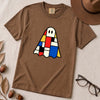 Mondrian-Inspired Ghost T-Shirt - Espresso unfolded t-shirt mockup