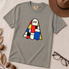 Mondrian-Inspired Ghost T-Shirt - Grey unfolded t-shirt mockup
