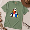 Mondrian-Inspired Ghost T-Shirt - Light Green unfolded t-shirt mockup