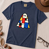 Mondrian-Inspired Ghost T-Shirt - True Navy unfolded t-shirt mockup