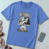 Munch Munch Thanksgiving Cat Meme T-Shirt, Woman Yelling at Cat Graphic Tee, Holiday Dinner Humor - Mystic Blue unfolded t-shirt mockup