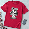 Munch Munch Thanksgiving Cat Meme T-Shirt, Woman Yelling at Cat Graphic Tee, Holiday Dinner Humor - Red unfolded t-shirt mockup