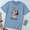 Munch Munch Thanksgiving Cat Meme T-Shirt, Woman Yelling at Cat Graphic Tee, Holiday Dinner Humor - Washed Denim unfolded t-shirt mockup