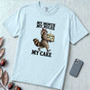 My Month My Rules My Cake Raccoon T-Shirt, Birthday Tee - Chambray unfolded t-shirt mockup