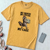 My Month My Rules My Cake Raccoon T-Shirt, Birthday Tee - Mustard unfolded t-shirt mockup
