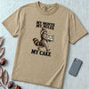 My Month My Rules My Cake Raccoon T-Shirt, Birthday Tee - Sandstone unfolded t-shirt mockup