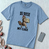 My Month My Rules My Cake Raccoon T-Shirt, Birthday Tee - Washed Denim unfolded t-shirt mockup