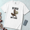 My Month My Rules My Cake Raccoon T-Shirt, Birthday Tee - White unfolded t-shirt mockup