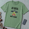My Month My Rules My Cake UFO T-Shirt - Light Green unfolded t-shirt mockup