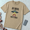 My Month My Rules My Cake UFO T-Shirt - Sandstone unfolded t-shirt mockup