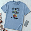 My Month My Rules My Cake UFO T-Shirt - Washed Denim unfolded t-shirt mockup