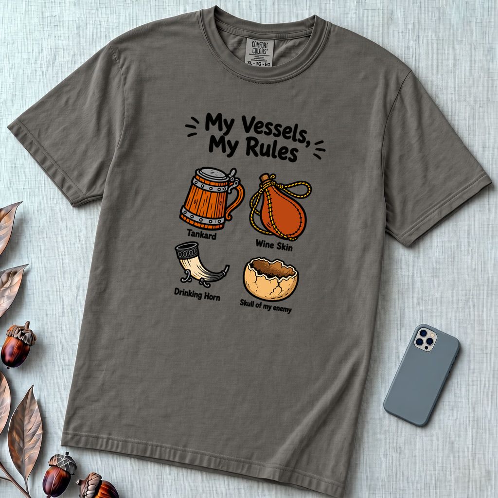 My Vessels My Rules T-Shirt, Viking Humor - Pepper unfolded t-shirt mockup