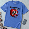 Newton Beyond Gravity Flying Car T-Shirt - Flo Blue unfolded t-shirt mockup