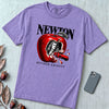 Newton Beyond Gravity Flying Car T-Shirt - Violet unfolded t-shirt mockup
