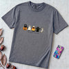 Nine Lives, One Weird Night Halloween Cat T-Shirt - Denim unfolded t-shirt mockup