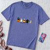 Nine Lives, One Weird Night Halloween Cat T-Shirt - Flo Blue unfolded t-shirt mockup