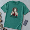 Not Now I’m Counting Medusa Knitting T-Shirt - Emerald unfolded t-shirt mockup