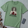 Not Now I’m Counting Medusa Knitting T-Shirt - Light Green unfolded t-shirt mockup