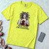 Not Now I’m Counting Medusa Knitting T-Shirt - Neon Lemon unfolded t-shirt mockup