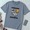 November Birthday Astronaut T-Shirt, Deserves More Space - Blue Jean unfolded t-shirt mockup