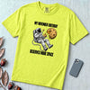 November Birthday Astronaut T-Shirt, Deserves More Space - Neon Lemon unfolded t-shirt mockup