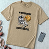 November Birthday Astronaut T-Shirt, Deserves More Space - Sandstone unfolded t-shirt mockup