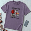 November Born Dragon T-Shirt, Too Hot For Candles - Grape unfolded t-shirt mockup