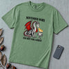 November Born Dragon T-Shirt, Too Hot For Candles - Light Green unfolded t-shirt mockup
