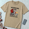 November Born Dragon T-Shirt, Too Hot For Candles - Sandstone unfolded t-shirt mockup