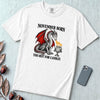 November Born Dragon T-Shirt, Too Hot For Candles - White unfolded t-shirt mockup